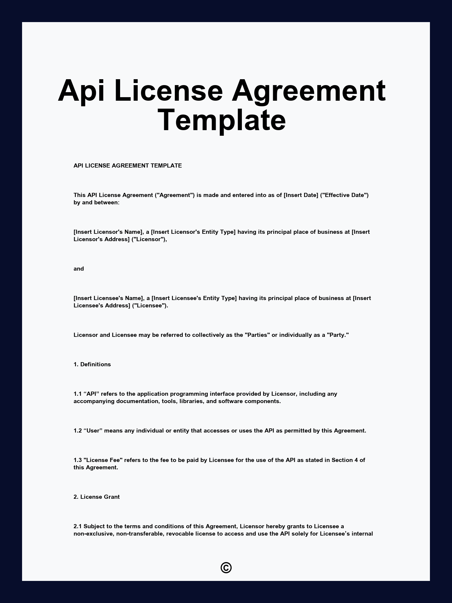 Api License Agreement Template