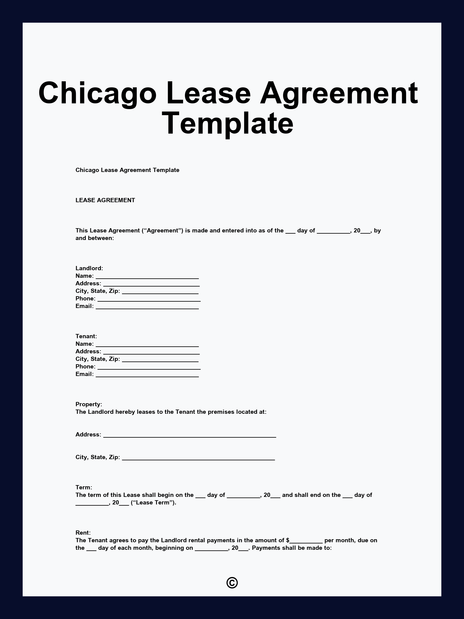 Chicago Lease Agreement Template