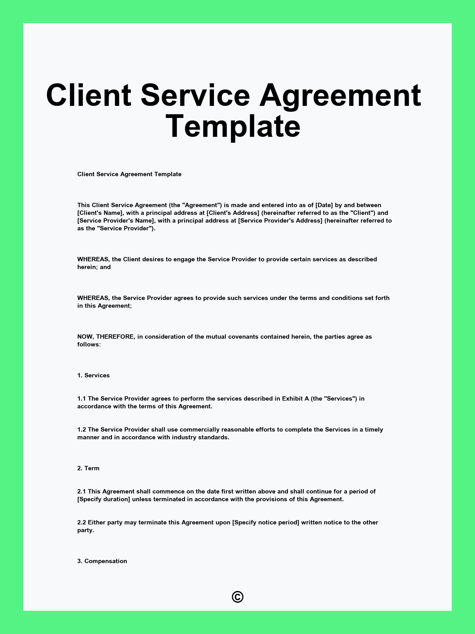 Client Service Agreement Template