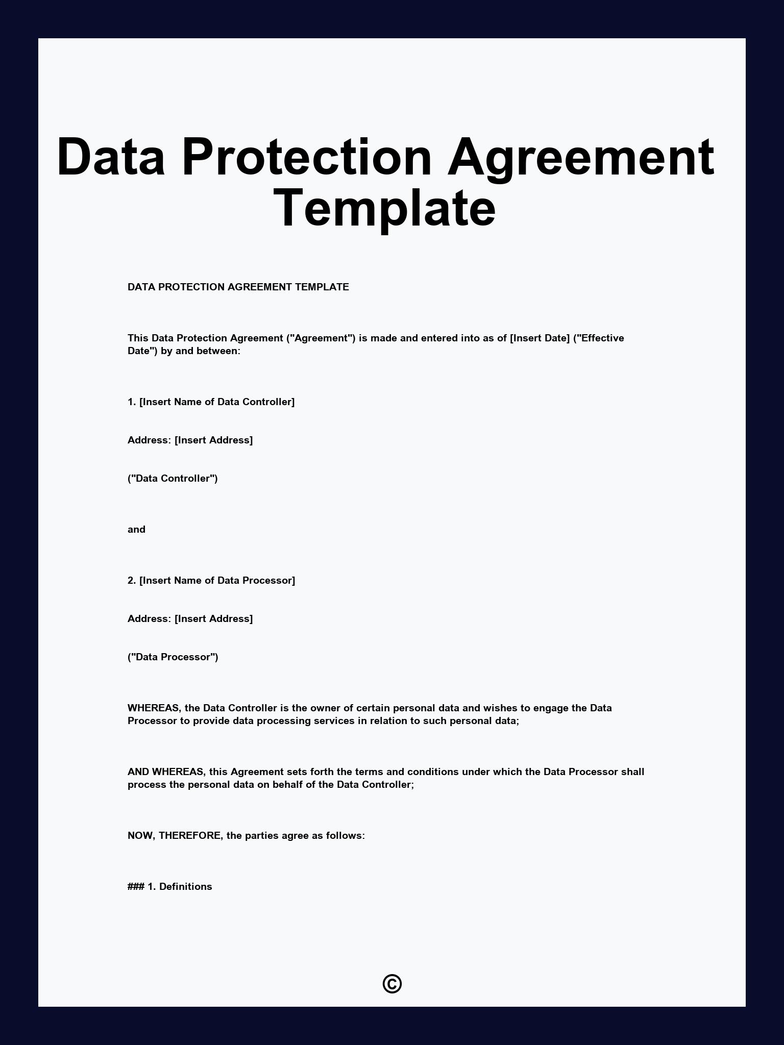 Data Protection Agreement Template