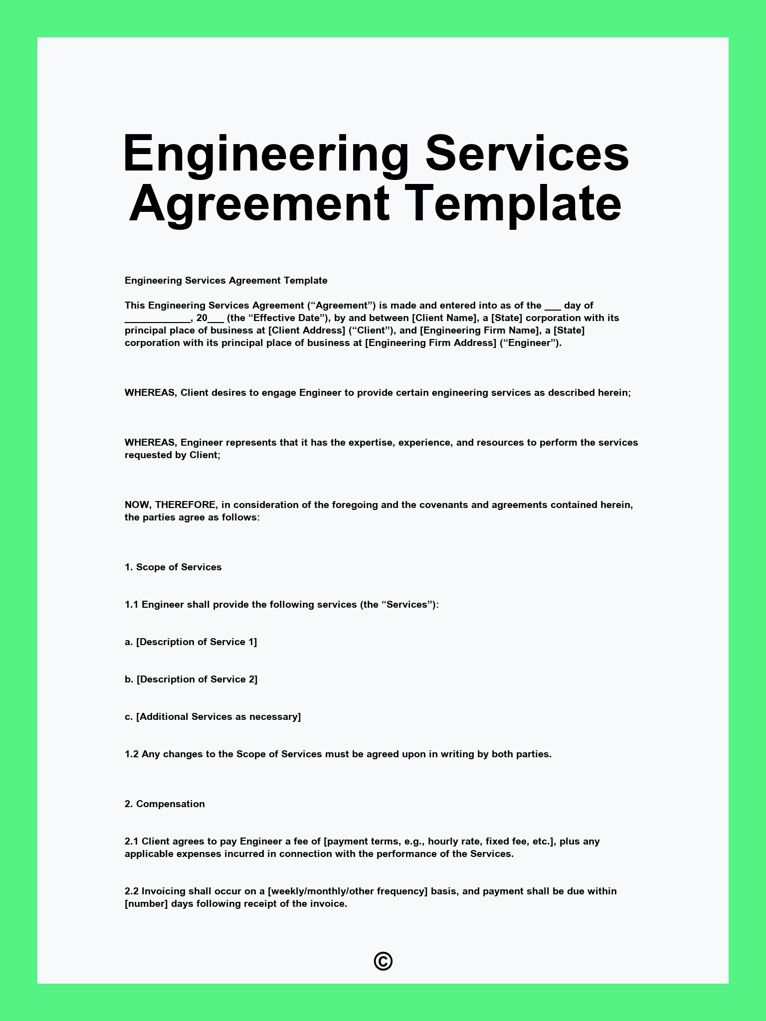 Engineering Services Agreement Template
