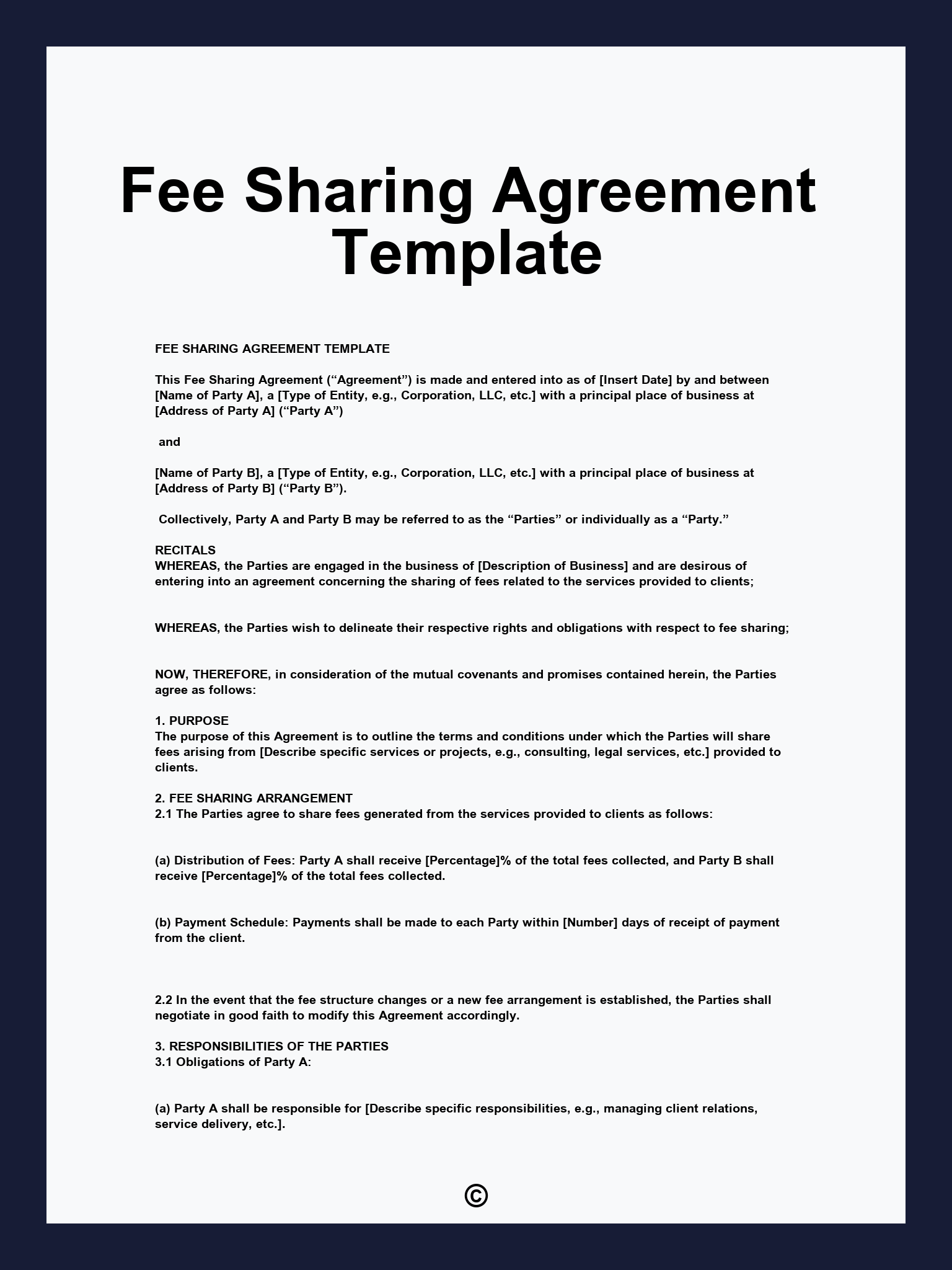 Fee Sharing Agreement Template