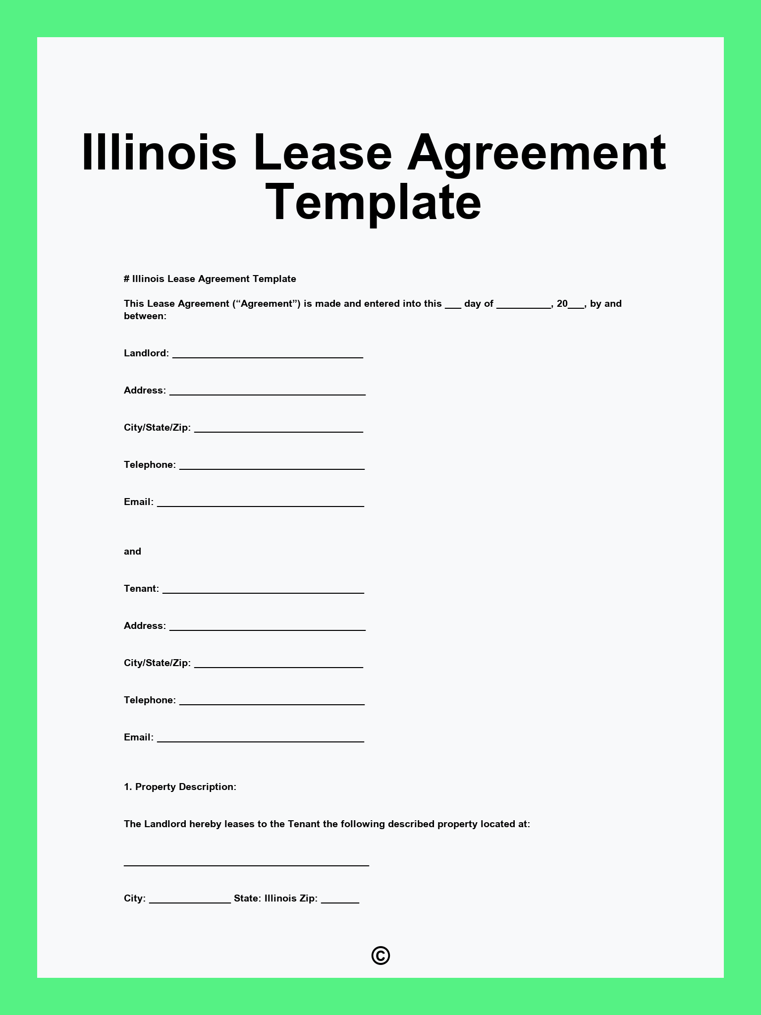 Illinois Lease Agreement Template