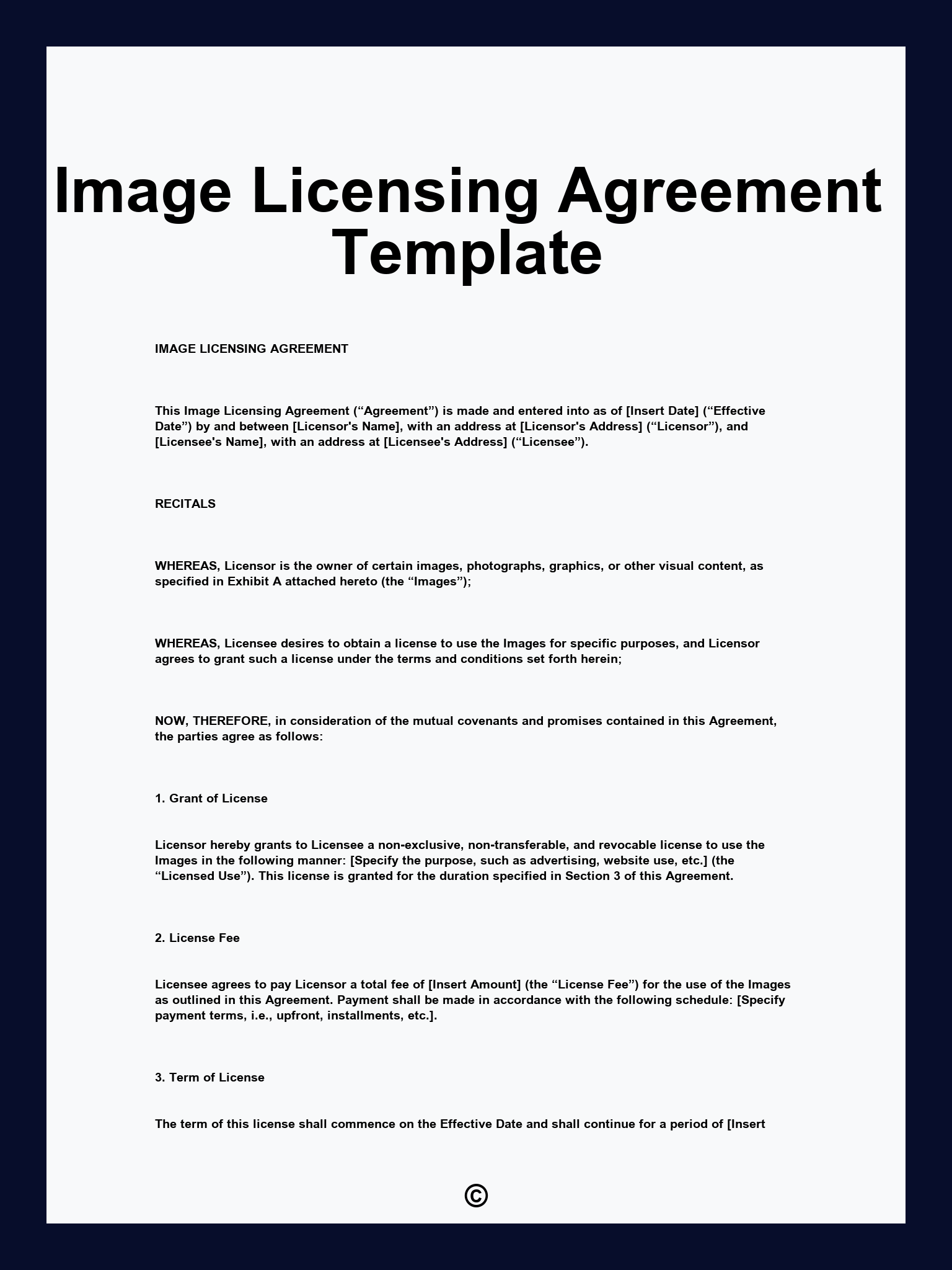 Image Licensing Agreement Template