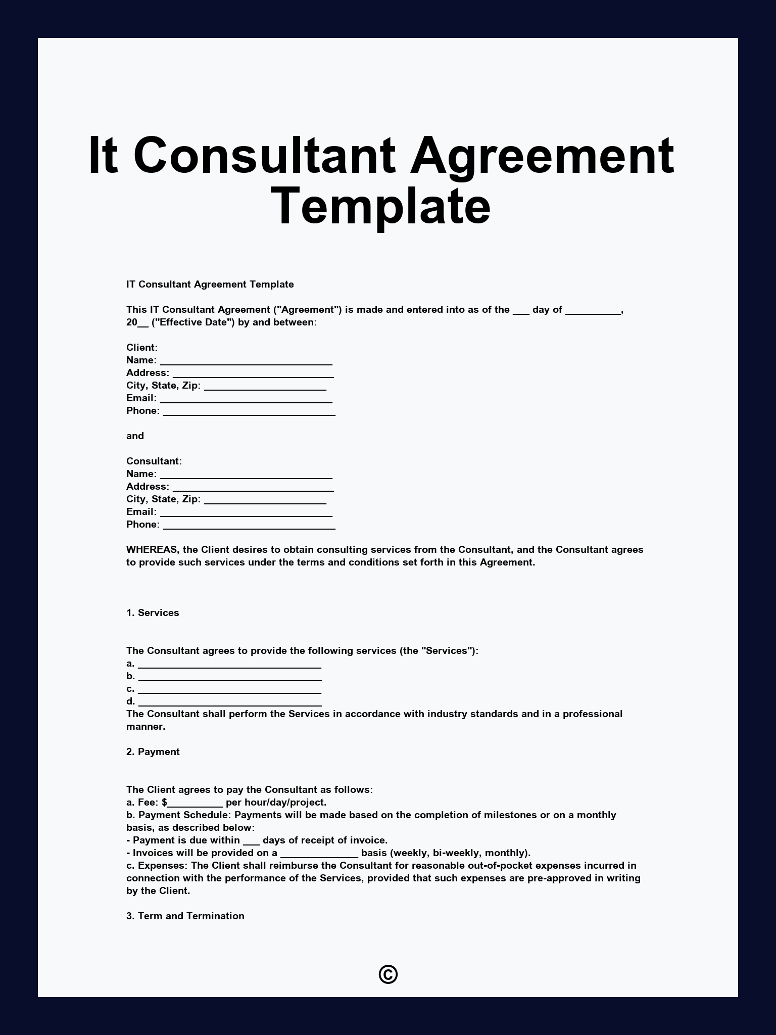 It Consultant Agreement Template