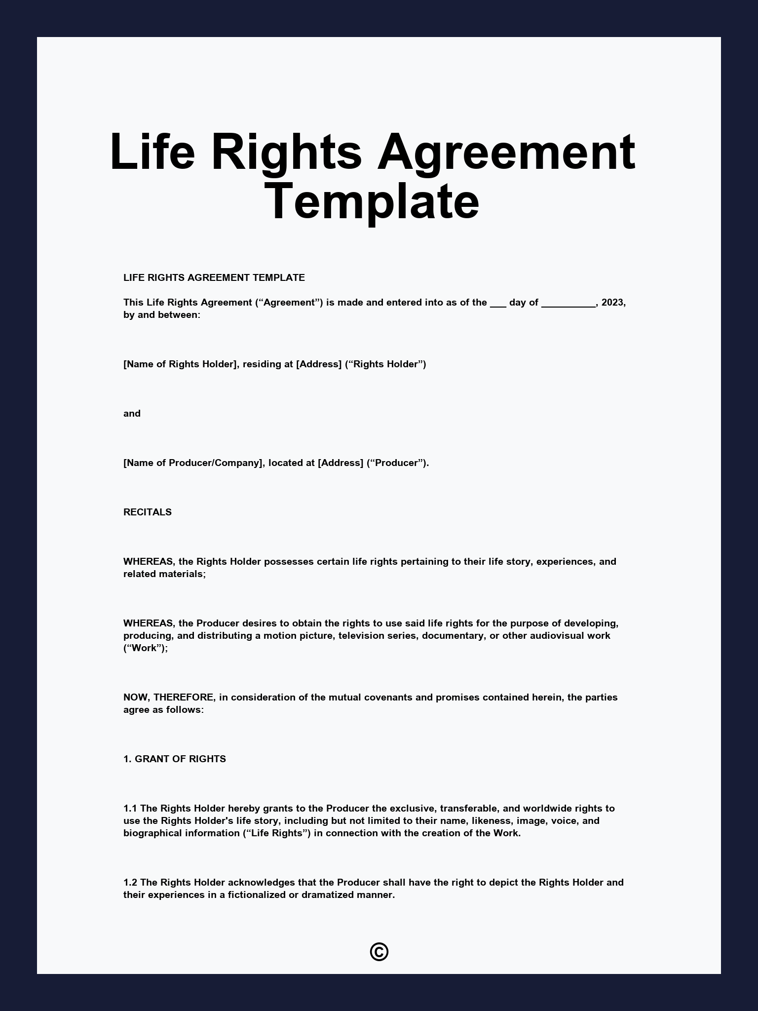 Life Rights Agreement Template