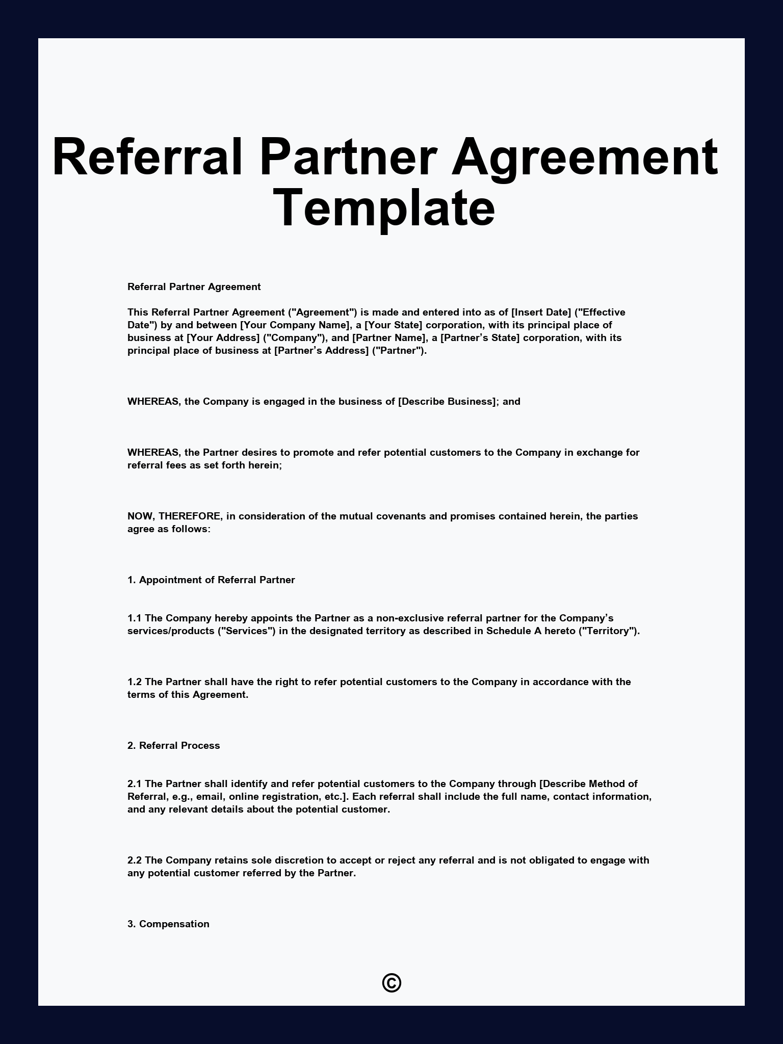 Referral Partner Agreement Template