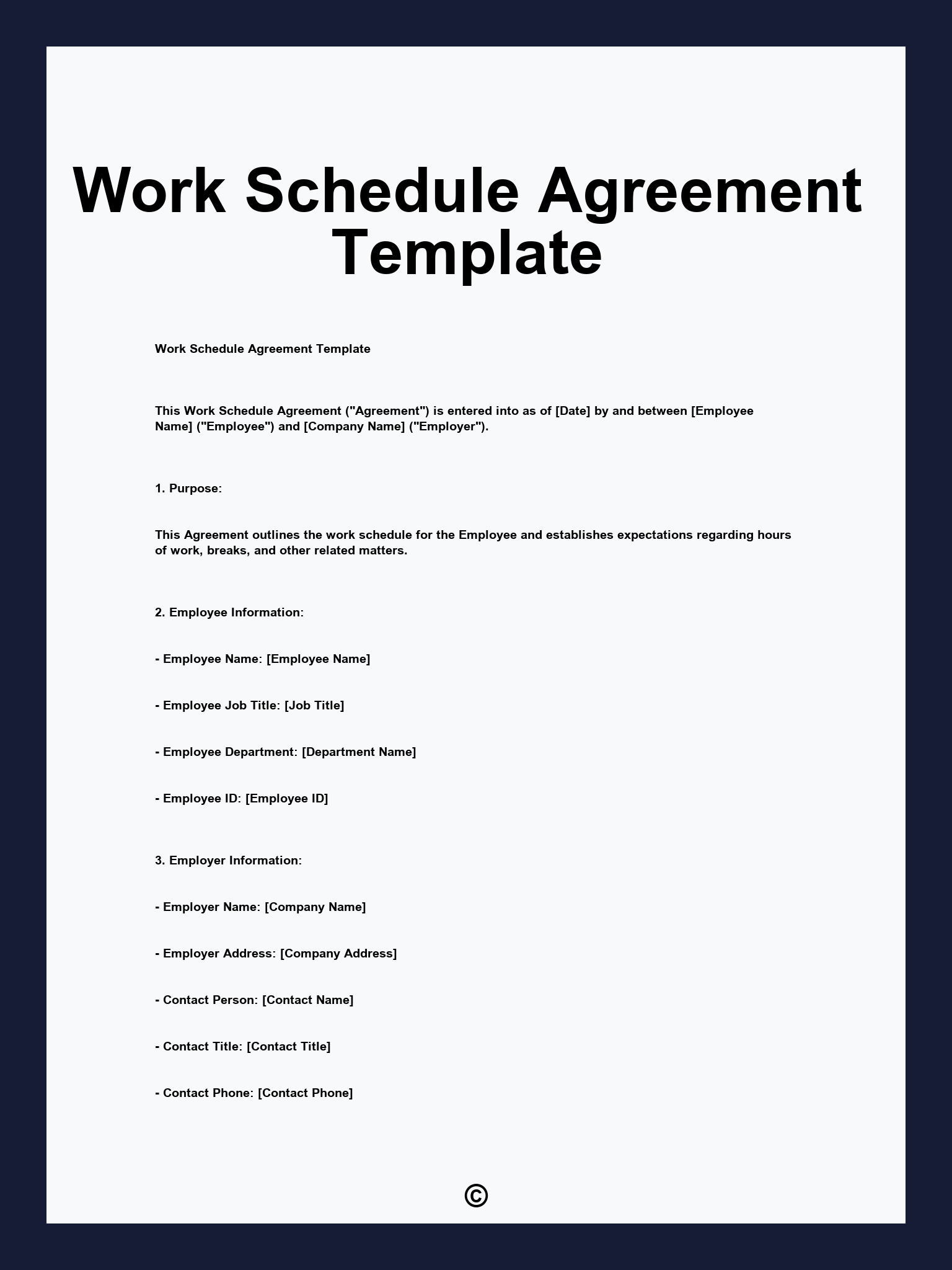 Work Schedule Agreement Template